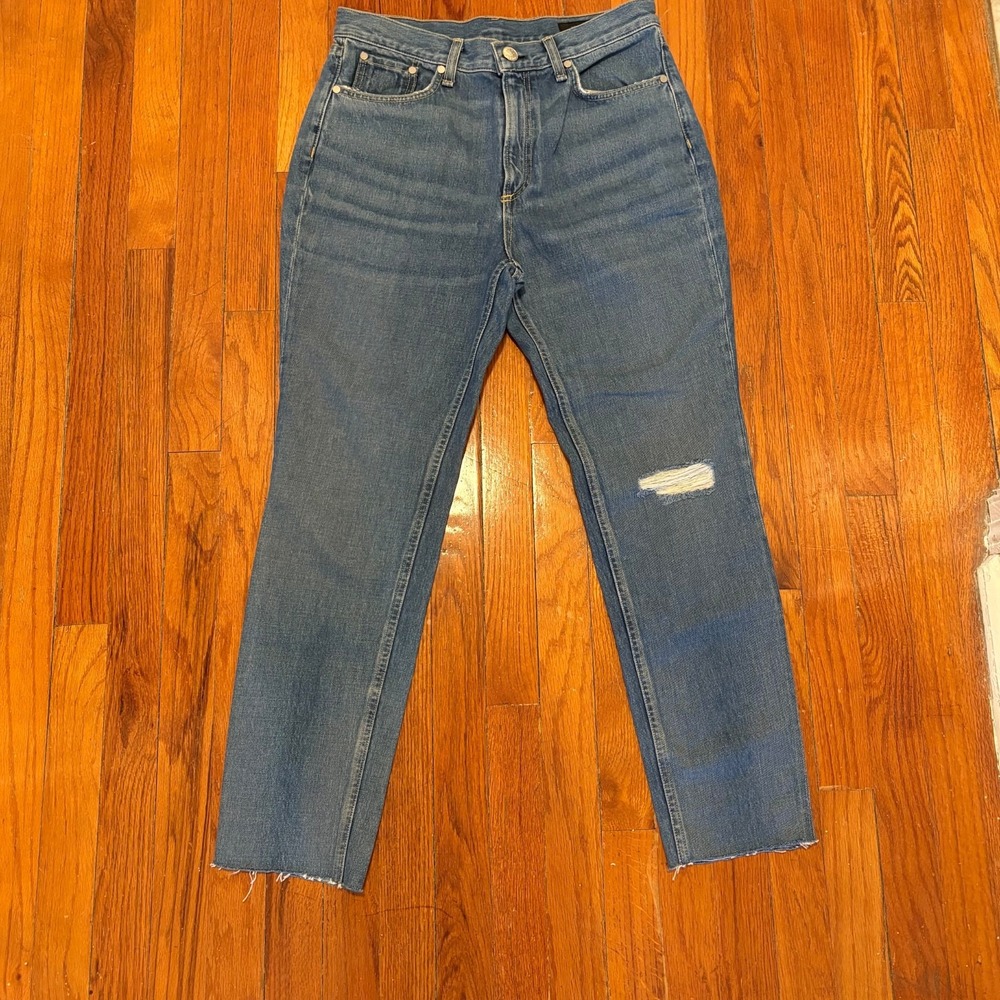 Rag & Bone Size 29 X 27 Pamela Women High Rise Ankle Jeans Distressed Blue